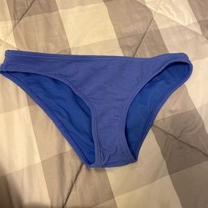 Bright blue ribbed bikini bottoms